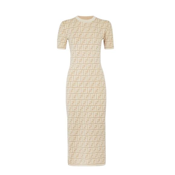 Fendi Reversible Sheath Dress - Tan - Picture 4 of 5